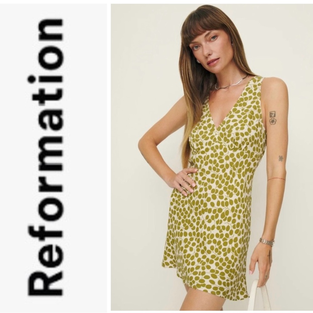 NWT Reformation Calix floral mini dress in Chardonnay